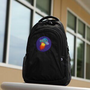 NWT Black Embroidered UFO Backpack